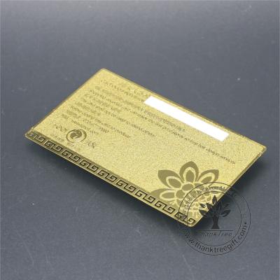 China Gold Plated Custom Brass Europe Metal Gift Business Card With Signature Panel for sale