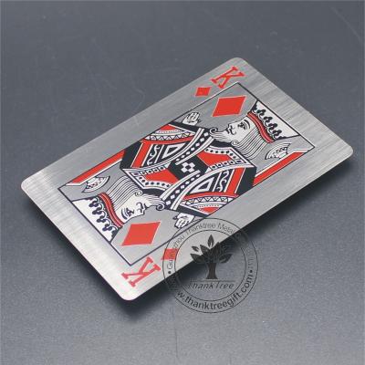 China Hot Europe China Manufacturer New Custom Metal Engraving Playing Card With Printing for sale