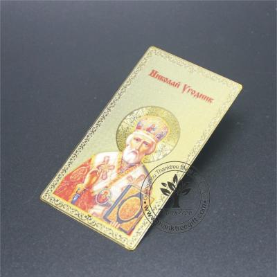 China Wholesale 24k gold plating metal Buddha card amulet from professional manufacturer from Europe to European market for sale