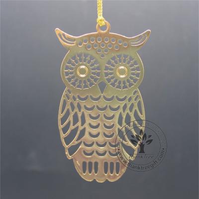 China India Metal Craft Religious Metal Owl Cut Bookmark for sale