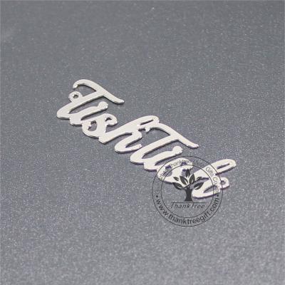 China High Quality Europe 2 Holes Sewing Custom Metal Clothing Label Logo Metal Tag for sale