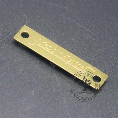 China Europe Custom Design Logo Etching 2 Hole Metal Tag Name Tag For Furniture for sale