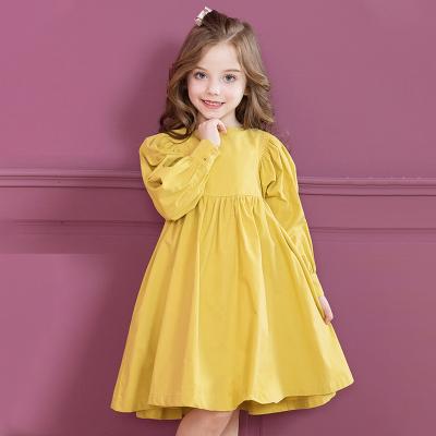 China Hot Selling Anti-wrinkle and Summer Child Spring Clothing Simple Dress for Girls Long Sleeve Princess Dress Little Girl Puff Sleeve for sale