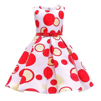 China High Quality Breathable Customize Kids Clothing For 7 To 8 Years Old Kids Girls Night Pretty Pattern Sleeveless Party Wear Dress for sale