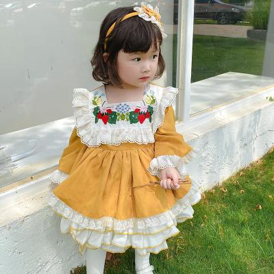 China Fashion designer breathable pretty little overall girl dress clothes children wear baby dress princess for sale