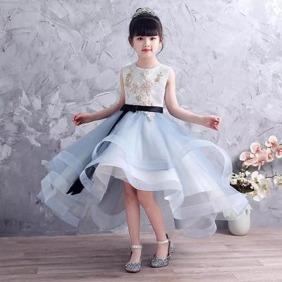 China Kids Designer Summer Clothes Girl Birthday Dress Lace Princess Anti-static Hot Selling Sequins Trailing Dress for sale