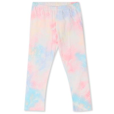 China Fashionable Girls Wears Long Pants Designer New Arrival Children Kids Breathable Clothing Girls Pink and Blue All Over Print Stretch Leggings for sale