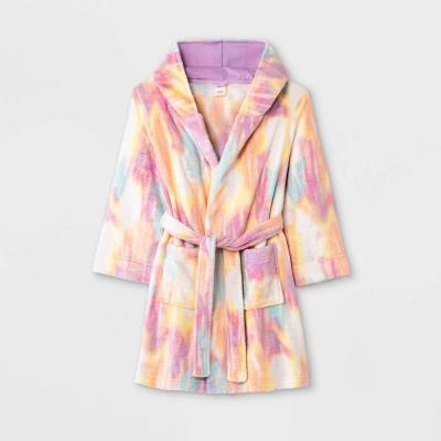 China Hot Selling High Quality Soft Girls QUICK DRY Flannel Tie Dye Long Sleeve Nightgowns Cotton Sleepwear Robe for sale