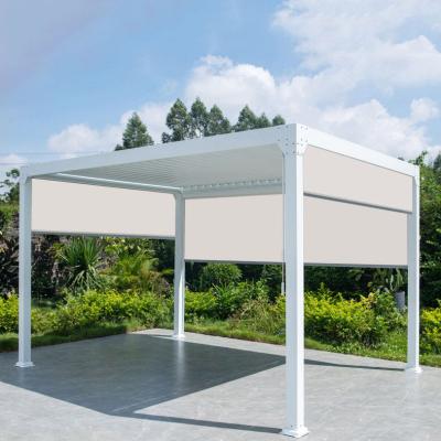 China Canopy Top Opening And Closing Aluminum Exterior Adjustable Luxury Greenhouse With Louvered Windows for sale