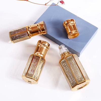 China Cosmetics Spot 12ML6ML3ML Portable Plated Print Customizable Essential Oil Bottle Sub-Bottle LOGO Essential Oil Dropper Bottle for sale