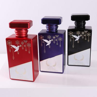 China Cosmetics Spot High End LOGO Square 80ml Screw Perfume Perfume Bottles Portable Glass Bottle Customizable Spray Bottle for sale