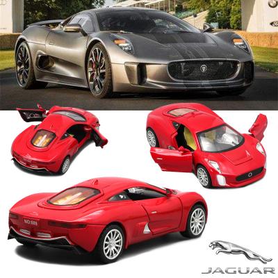 China Diecast Toy 1/32 Scale Model Jaguar CX-75 15Cm Metal Car Diecast Toys For Children Kids Boys Features With Pull Out Function/Musics/Light for sale