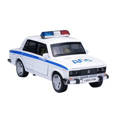 China Toy 15cm Length Diecast Russian LADA Diecast Model Metal Patrol Car,Kid's Alloy Toys With Gift Box/Openable Door/Pull Back Function/Music for sale