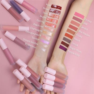 China Wholesale New Private Label Wholesale Makeup Liquid Matte Lipstick Vegan Bulk Gloss Lip Gloss Vegan Waterproof Lip Gloss for sale