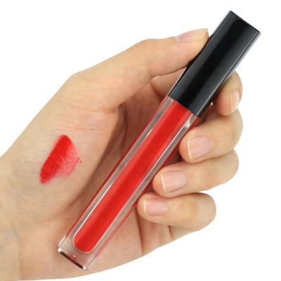 China Free Sample Vegan Lip Gloss Vendor Shiny Liquid Lipstick Custom Private Label Lip Dropper Red Gloss Waterproof for sale