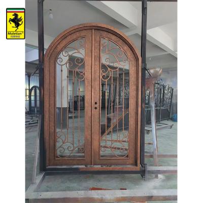 China Anti-theft design of the direct sale of cast iron gate modern factory entrance wrought iron gate with entrance security belt and grill for sale