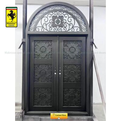 China Front Door Steel Art French Anti-theft Luxury Wrought Iron Door for sale