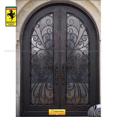 China Wholesale Anti-theft Cast Iron Door Factory Design Single Wrought Iron Door for sale