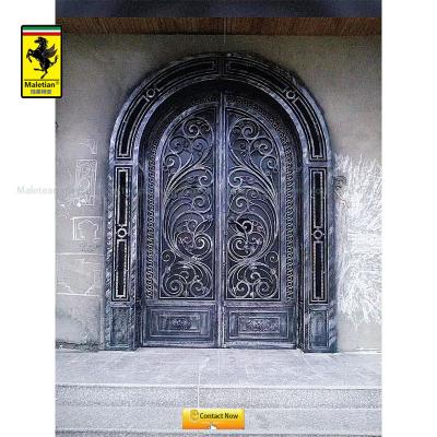 China Luxury Anti Theft Doors Exterior Security Wrought Iron Steel Main Entry Door For Home for sale