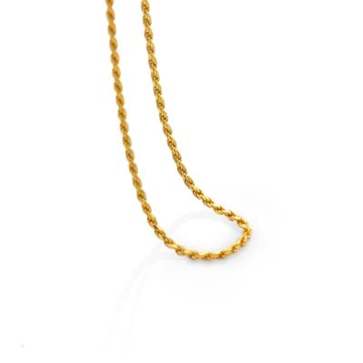 China 2022 Hot Sale Casual/Sporty Simple Design 925 Sterling Silver 18K Gold Plated Minimalist Twist Rope Chain Necklace For Girls for sale