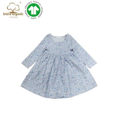 China Blara Breathable Sustainable Fashion Girl Dresses Custom Digital Print Kids School Party Beautiful Long Ruffles Elegant Dinner Dress for sale