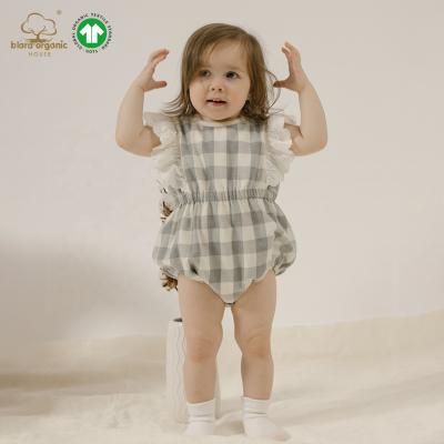 China Eco-Friendly/Grass Dyed/Newborn Baby Cotton Blara Rompers Summer Baby Onesie Sleeveless Jumpsuits Organic Custom Wholesale Jumpsuits Free Baby Product for sale