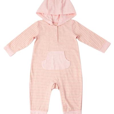 China Spandex / Organic Cotton GOTS Certified Baby Sleep Bundle 100 Pack Organic Pink Hoodie Pocket Baby Rompers Newborn Clothing for sale