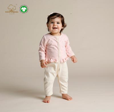 China Promotion Breathable Winter Baby Toddler Thick Romper Clothing Set Natural Plant Dyeing Organic Cotton Newborn Solid Overalls for sale