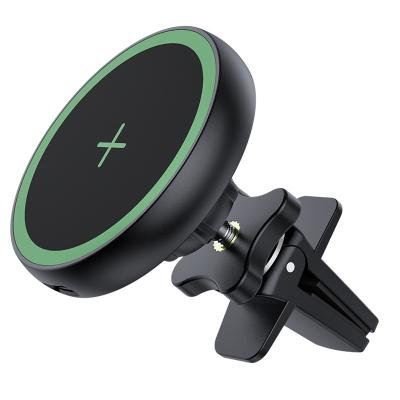 China 360 Degree Rotation Magnetic Car Mount 15W Car Mount Dashboard Windshield Air Vent Car Phone Fast Wireless Charging Holder for sale