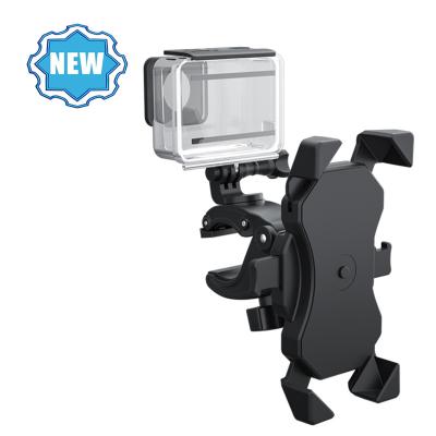 China Compatible Motorbike Motorcycle Mount 16-60mm Handlebar For Gopro Camera Bicycle Phone Holder Mobile Phone Holder Bike for sale