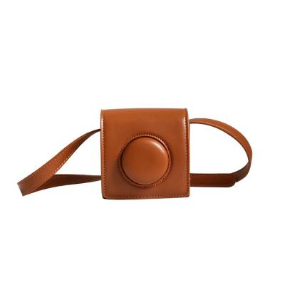 China Pure Color PU Retro Children Bag Western Style Ins Fashion Trend Mini Small Square Female Bag Camera Bag for sale