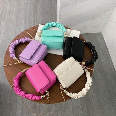 China Fashion Women Cross - Body Soft Leather Handbag With Chain Solid Coclor Shoulder Bag Handbags for sale