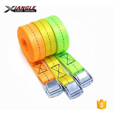 China Polyester 250kgs Capacity 25mm Metal Cam Buckle Tie Down Lashing Straps Used For Tightening Goods for sale