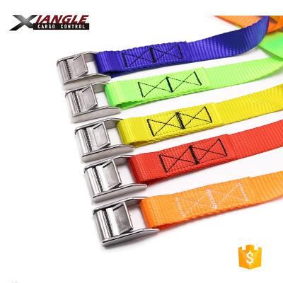 China Polyester 25mm Capacity 450kg Stainless Steel Belt Buckle Tie Down Straps Used For Truck Cargo Lashing for sale