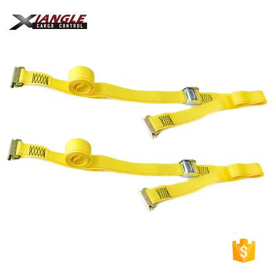 China Heavy Duty Polyester 50mm Cam Buckle Nylon Cargo Lashing Tie Down Straps With E Track Tie Down Hooks for sale