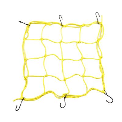 China PP Yarn+rubber Yarn 40cm*40cm Elastic Cargo Nets Manufacturers Motorcycle Trailer Net With Colorful for sale