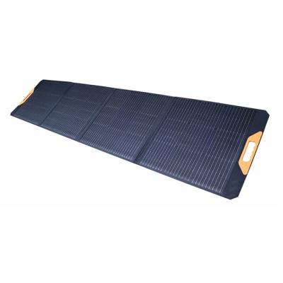 China 4 Times ETFE Outdoor Portable Foldable Solar Panel 200W With Kickstand DC Outputs For Outdoor Camping RV for sale