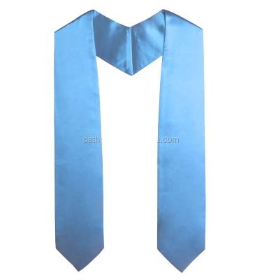 China School Blue Solid Color Satin Graduation Stoles for sale