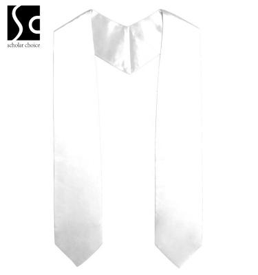 China School Custom Design Stoles White Satin Kids Graduation Stoles for sale