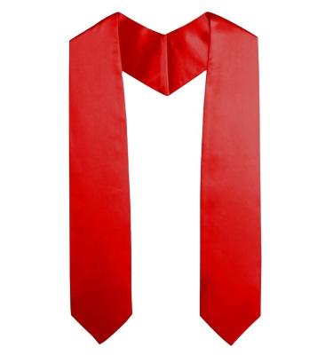 China Wholesale School Graduation Plain Red Satin Graduation Stoles Factory Directly for sale