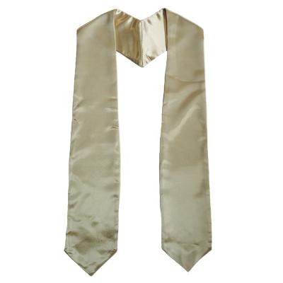 China Old School Gold Color 100% Polyester Satin Graduation Stoles for sale