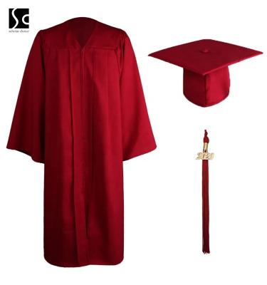 China School Matte Graduation Gown, hat with tassel factory directly for sale