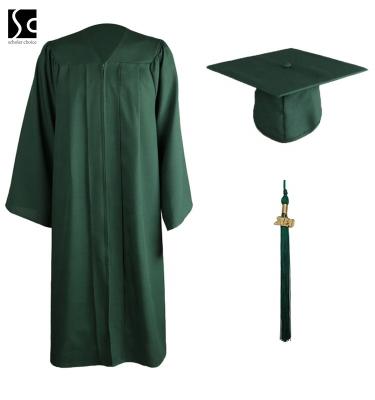 China School Forest Green Graduation Hat And Gown For School Customized for sale