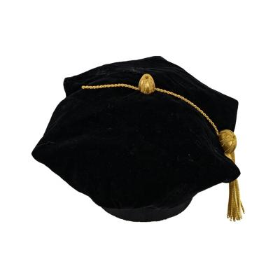 China Tam Doctoral School Gold Velvet Graduation with Gold Bullion Tassels for sale