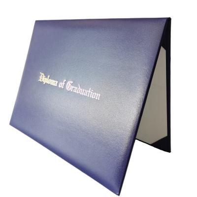 China PU Navy Color Graduation Diploma Cover for sale