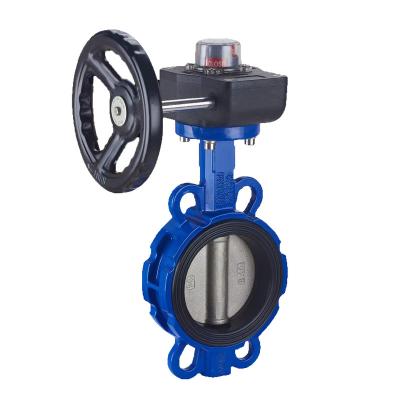 China General Wormgear Signal Switch Wafer Valve Aluminum Alloy 5K 10K PN10 PN16 AL High End Butterfly Valves for sale