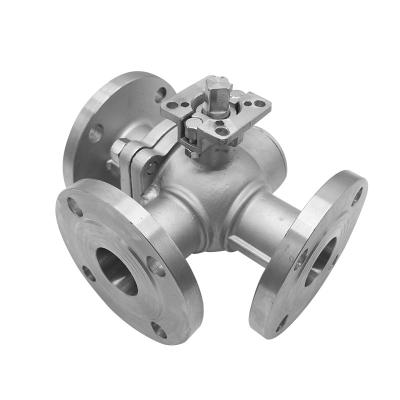 China Good Quality Three Way Q44F-16P L Flange Ball Valve JIS General 2022 ANSI BS SS304 Body for sale