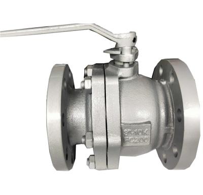 China General Cast Iron FC200 JIS 10K Flange Ball Valve Japanese Standard Gray Ball Valves With Lever for sale