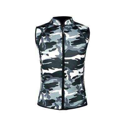 China Large Size Amazon Waterproof Explosive Camouflage Fitness Material Sports Clothing Diving Tight Explosive Sweat Zip-up Fitness Vest Explosive Sweat for sale