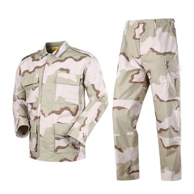 China Hot Sale BDU Camouflage Flame Retardant Angola Military Uniform Anti-static Three Sands for sale